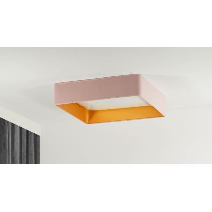 Brilagi - LED ρυθμιζόμενο φωτιστικό οροφής VELVET SQUARE LED/24W/230V 43x43 cm 3000/4000/6500K + τηλεχειριστήριο ροζ