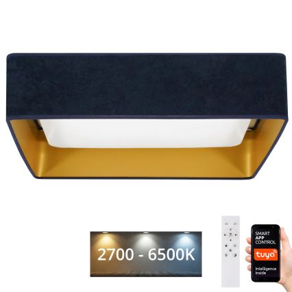 Brilagi - LED ρυθμιζόμενο φωτιστικό οροφής VELVET SQUARE SMART LED/36W/230V 60x60 cm 2700-6500K Wi-Fi Tuya + τηλεχειριστήριο σκούρο μπλε