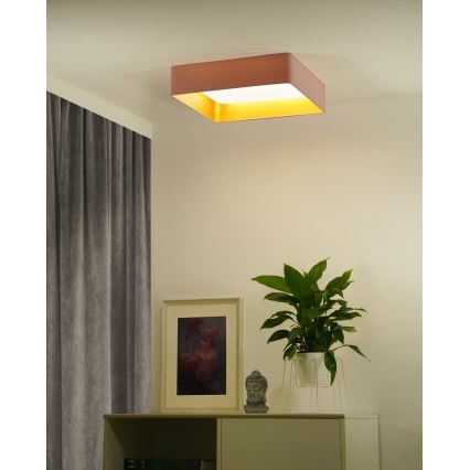 Brilagi - Ρυθμιζόμενο φωτιστικό οροφής LED VELVET SQUARE SMART LED/36W/230V 60x60 cm 2700-6500K Wi-Fi Tuya + τηλεχειριστήριο ροζ
