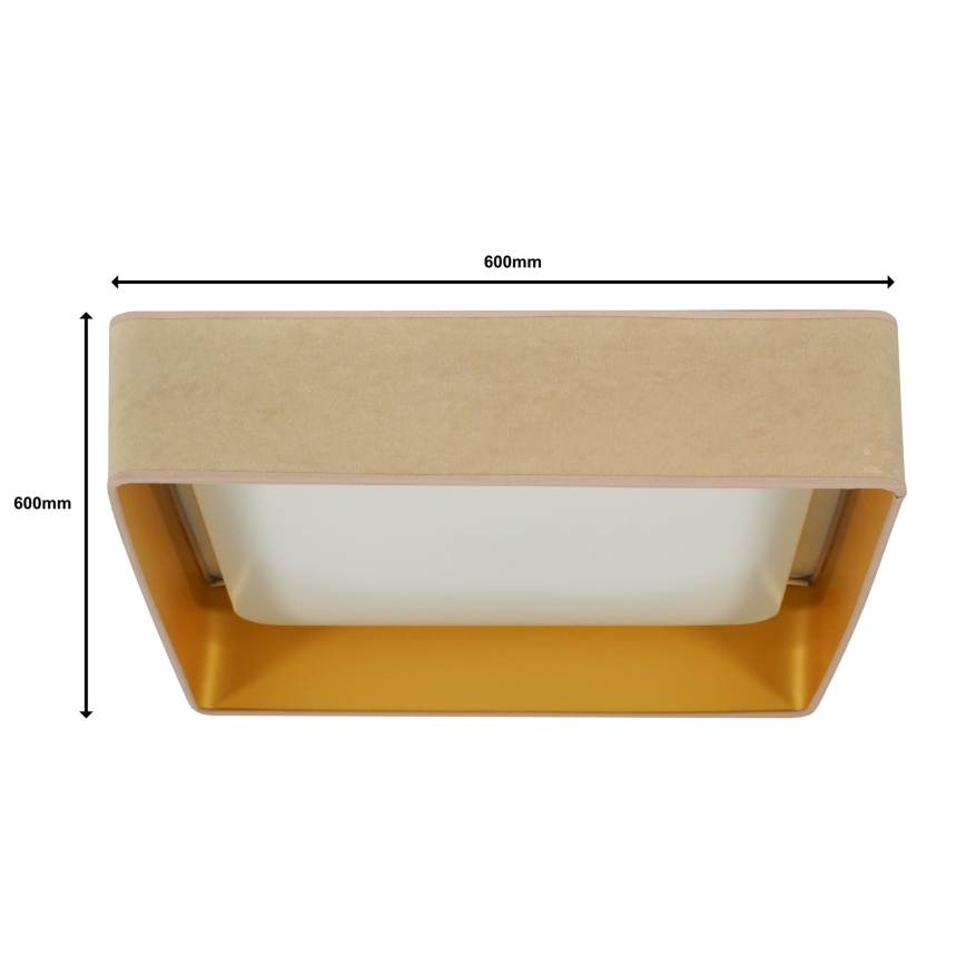Brilagi - Ρυθμιζόμενο φωτιστικό οροφής VELVET SQUARE SMART LED 36W 230V 60x60 cm 2700-6500K Wi‑Fi Tuya + τηλεχειριστήριο μπεζ