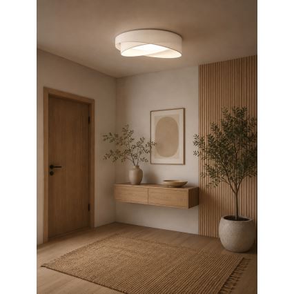 BRILAGI - Ρυθμιζόμενο LED φωτιστικό οροφής VELVET TWIST LED/36W/230V 3000-6000K διάμ. 65 cm Wi-Fi Tuya Beacon λευκό + τηλεχειριστήριο