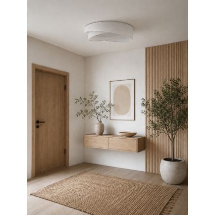 BRILAGI - Ρυθμιζόμενο LED φωτιστικό οροφής VELVET TWIST LED/36W/230V 3000-6000K διάμ. 65 cm Wi-Fi Tuya Beacon λευκό + τηλεχειριστήριο