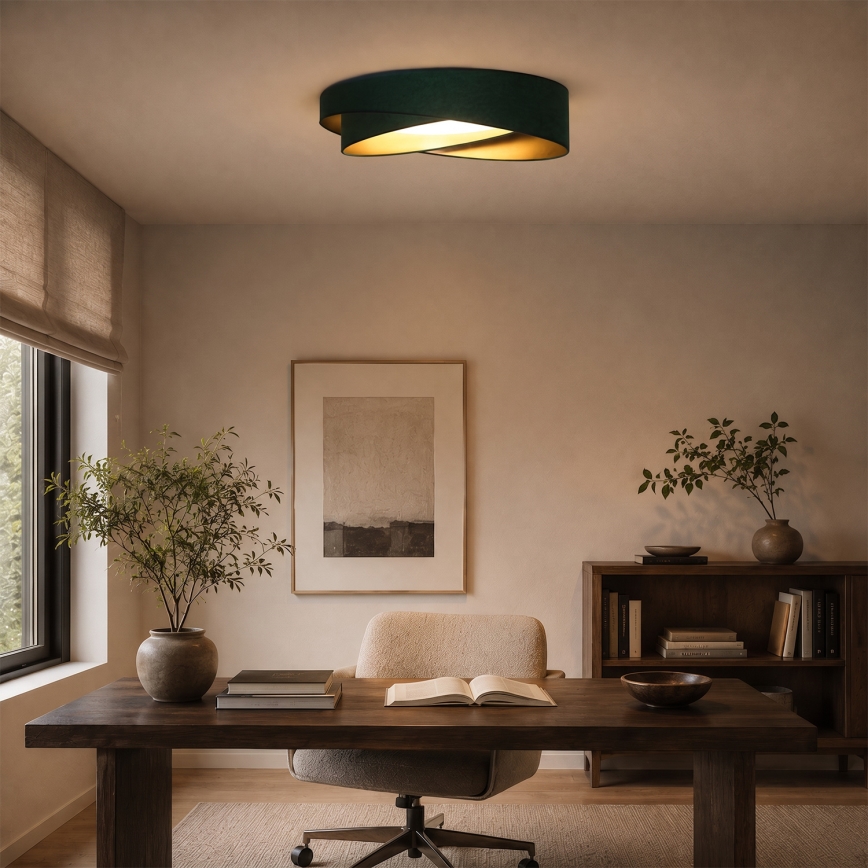 BRILAGI - Ρυθμιζόμενο φωτιστικό οροφής LED VELVET TWIST LED/36W/230V 3000-6000K διάμ. 65 cm Wi-Fi Tuya Beacon πράσινο/χρυσό + τηλεχειριστήριο