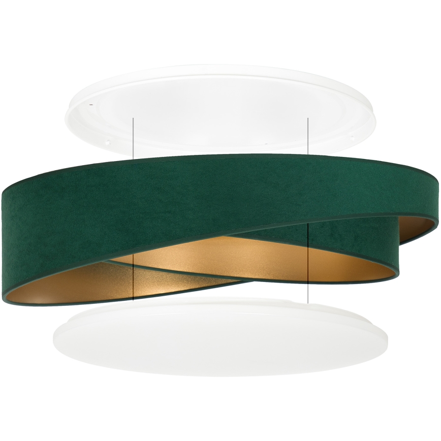 BRILAGI - Ρυθμιζόμενο φωτιστικό οροφής LED VELVET TWIST LED/36W/230V 3000-6000K διάμ. 65 cm Wi-Fi Tuya Beacon πράσινο/χρυσό + τηλεχειριστήριο