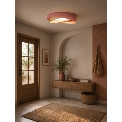 BRILAGI - LED Ρυθμιζόμενο φωτιστικό οροφής VELVET TWIST LED/36W/230V 3000-6000K Ø 65 cm Wi-Fi Tuya Beacon ροζ/κρεμ + τηλεχειριστήριο