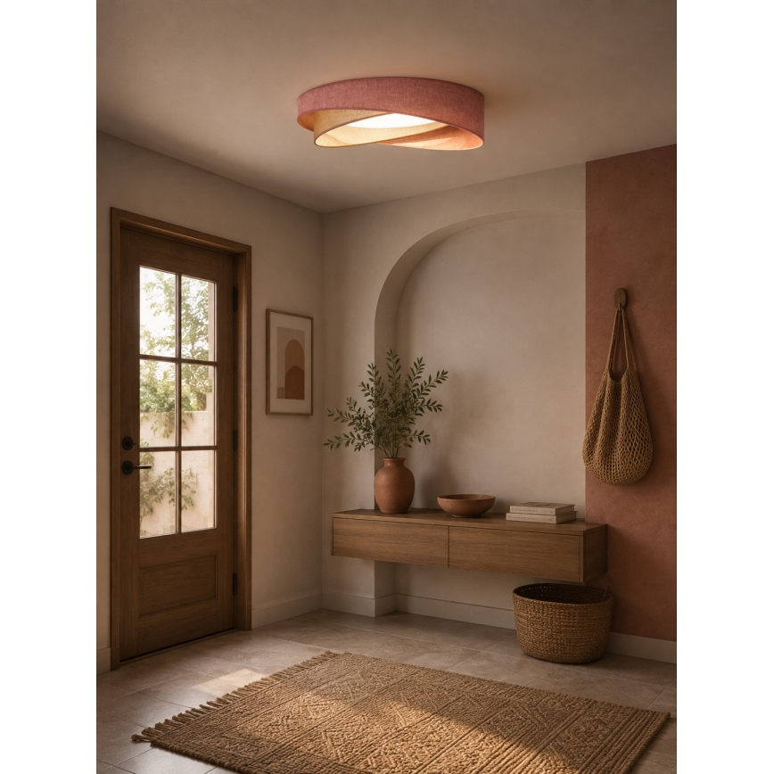 BRILAGI - LED Ρυθμιζόμενο φωτιστικό οροφής VELVET TWIST LED/36W/230V 3000-6000K Ø 65 cm Wi-Fi Tuya Beacon ροζ/κρεμ + τηλεχειριστήριο