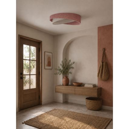 BRILAGI - LED Ρυθμιζόμενο φωτιστικό οροφής VELVET TWIST LED/36W/230V 3000-6000K Ø 65 cm Wi-Fi Tuya Beacon ροζ/κρεμ + τηλεχειριστήριο