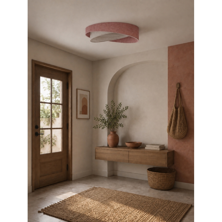 BRILAGI - LED Ρυθμιζόμενο φωτιστικό οροφής VELVET TWIST LED/36W/230V 3000-6000K Ø 65 cm Wi-Fi Tuya Beacon ροζ/κρεμ + τηλεχειριστήριο