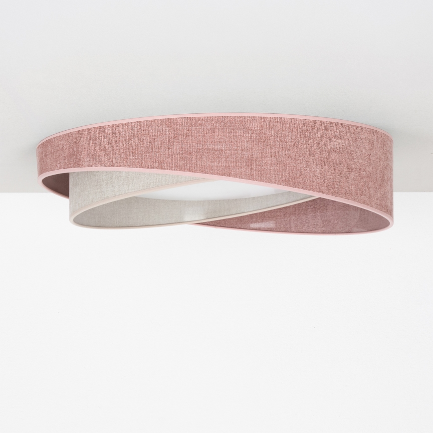 BRILAGI - LED Ρυθμιζόμενο φωτιστικό οροφής VELVET TWIST LED/36W/230V 3000-6000K Ø 65 cm Wi-Fi Tuya Beacon ροζ/κρεμ + τηλεχειριστήριο