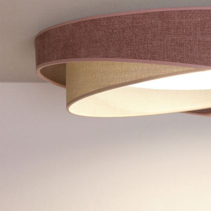 BRILAGI - LED Ρυθμιζόμενο φωτιστικό οροφής VELVET TWIST LED/36W/230V 3000-6000K Ø 65 cm Wi-Fi Tuya Beacon ροζ/κρεμ + τηλεχειριστήριο