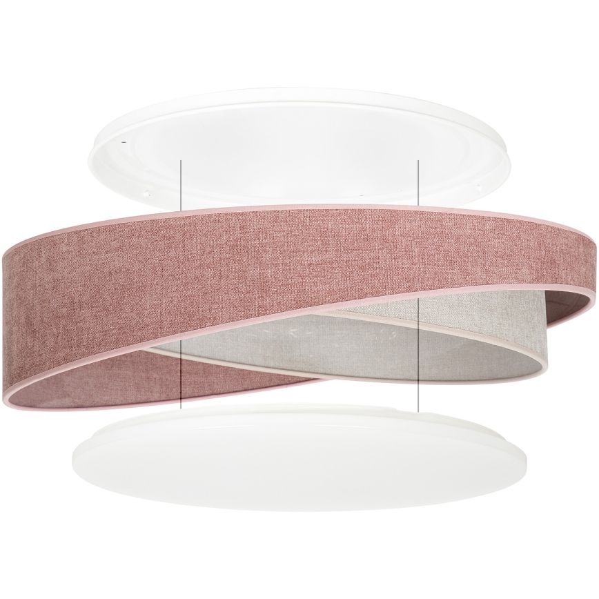 BRILAGI - LED Ρυθμιζόμενο φωτιστικό οροφής VELVET TWIST LED/36W/230V 3000-6000K Ø 65 cm Wi-Fi Tuya Beacon ροζ/κρεμ + τηλεχειριστήριο