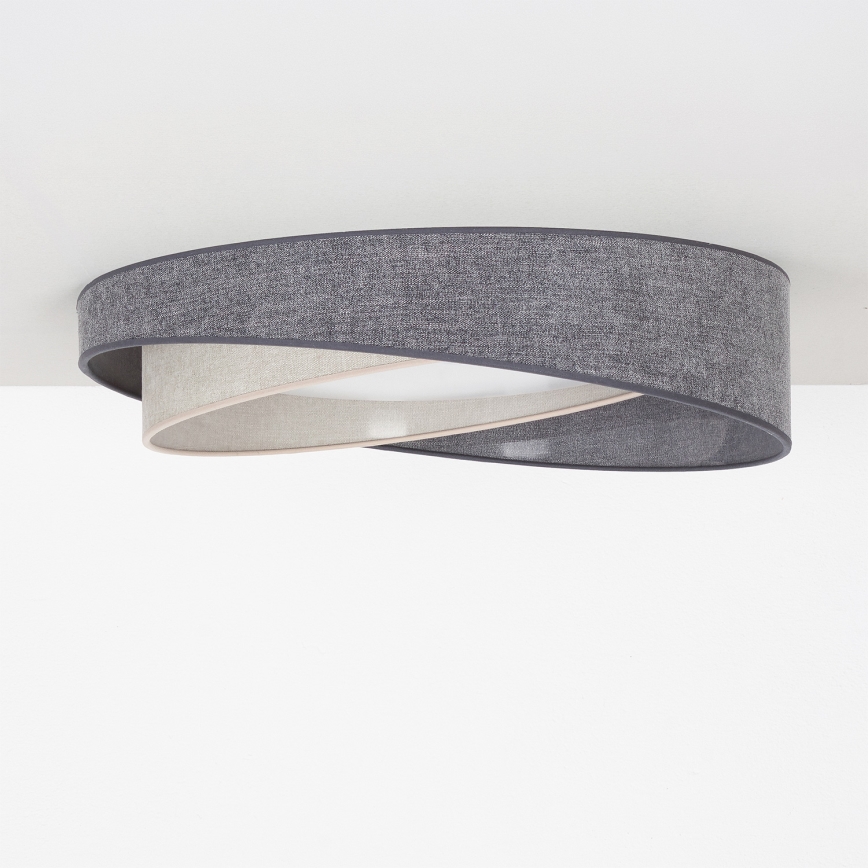 BRILAGI - Ρυθμιζόμενο LED φωτιστικό οροφής VELVET TWIST LED/36W/230V 3000-6000K Ø 65 cm Wi-Fi Tuya Beacon γκρι/κρεμ + με τηλεχειριστήριο