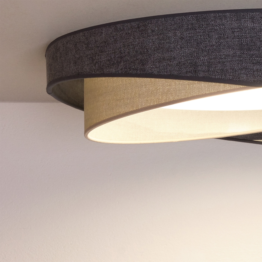 BRILAGI - Ρυθμιζόμενο LED φωτιστικό οροφής VELVET TWIST LED/36W/230V 3000-6000K Ø 65 cm Wi-Fi Tuya Beacon γκρι/κρεμ + με τηλεχειριστήριο