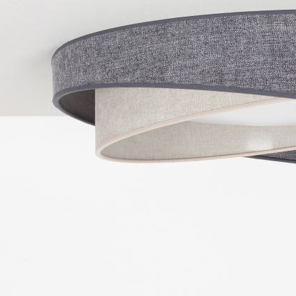 BRILAGI - Ρυθμιζόμενο LED φωτιστικό οροφής VELVET TWIST LED/36W/230V 3000-6000K Ø 65 cm Wi-Fi Tuya Beacon γκρι/κρεμ + με τηλεχειριστήριο