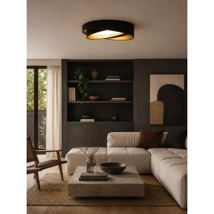 BRILAGI - Ρυθμιζόμενο LED φωτιστικό οροφής VELVET TWIST LED/36W/230V 3000-6000K Ø 65 cm Wi-Fi Tuya Beacon μαύρο/χρυσό + τηλεχειριστήριο
