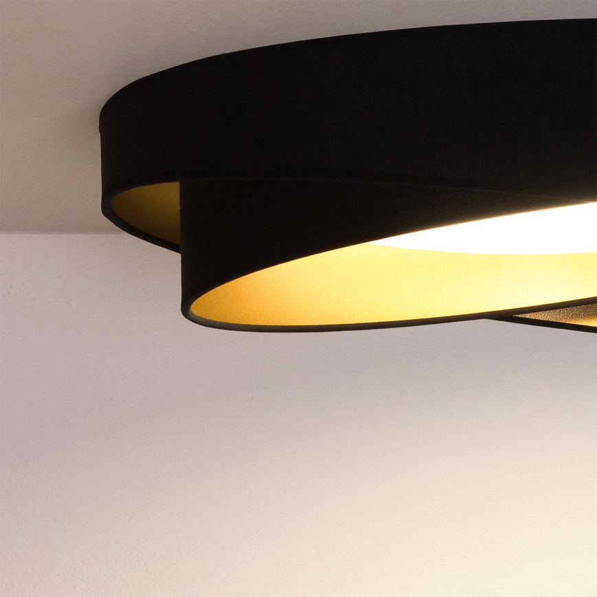 BRILAGI - Ρυθμιζόμενο LED φωτιστικό οροφής VELVET TWIST LED/36W/230V 3000-6000K Ø 65 cm Wi-Fi Tuya Beacon μαύρο/χρυσό + τηλεχειριστήριο