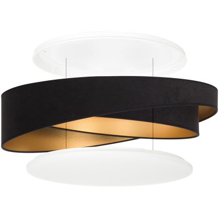 BRILAGI - Ρυθμιζόμενο LED φωτιστικό οροφής VELVET TWIST LED/36W/230V 3000-6000K Ø 65 cm Wi-Fi Tuya Beacon μαύρο/χρυσό + τηλεχειριστήριο