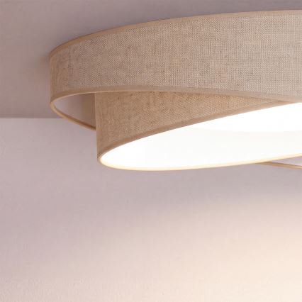 BRILAGI - LED Ρυθμιζόμενο φωτιστικό οροφής VELVET TWIST LED/36W/230V 3000-6000K διάμ. 65 εκ. Wi-Fi Tuya Beacon μπεζ + τηλεχειριστήριο