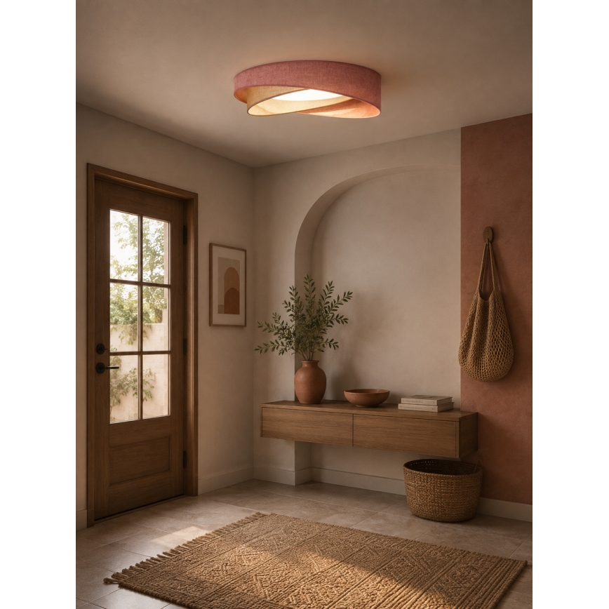 BRILAGI - Ρυθμιζόμενο LED φωτιστικό οροφής VELVET TWIST LED/36W/230V 3000-6000K Ø 65 cm Wi-Fi Tuya Beacon ροζ/κρεμ + τηλεχειριστήριο