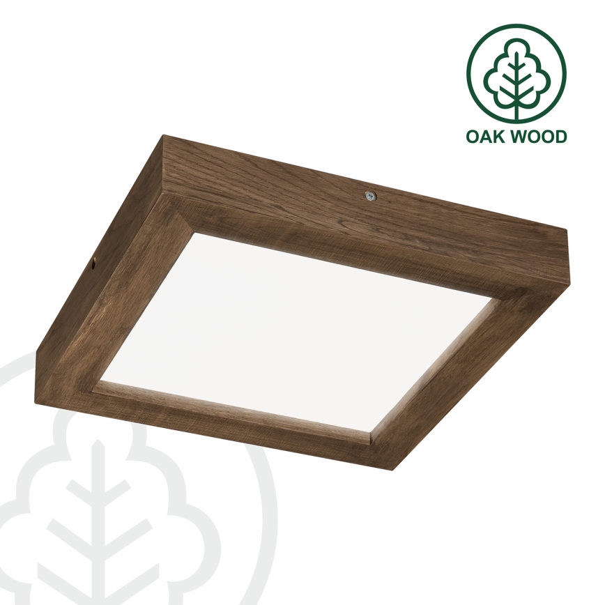 Brilagi - Ρυθμιζόμενο LED οροφής φωτιστικό μπάνιου WOODY FRAME LED/24W/230V δρυς καρυδιά 30x30 εκ. 3000-6000K IP44 + τηλεχειριστήριο