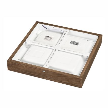 Brilagi - Ρυθμιζόμενο LED οροφής φωτιστικό μπάνιου WOODY FRAME LED/24W/230V δρυς καρυδιά 30x30 εκ. 3000-6000K IP44 + τηλεχειριστήριο