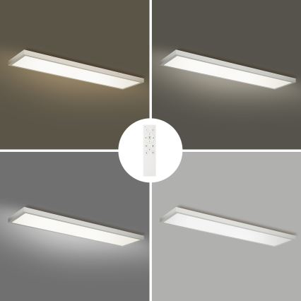 Brilagi - LED ρυθμιζόμενο φωτιστικό οροφής μπάνιου FRAME SMART LED/50W/230V 120x30 cm 3000-6000K IP44 ασημί + τηλεχειριστήριο