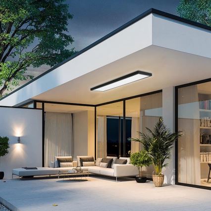 Brilagi - Ρυθμιζόμενο LED φωτιστικό οροφής για μπάνιο FRAME SMART LED/50W/230V 120x30 cm 3000-6000K IP44 μαύρο + τηλεχειριστήριο