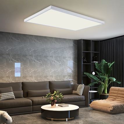 Brilagi - Ρυθμιζόμενο LED φωτιστικό οροφής για μπάνιο FRAME SMART LED/96W/230V 120x60 cm 3000-6000K IP44 λευκό + τηλεχειριστήριο