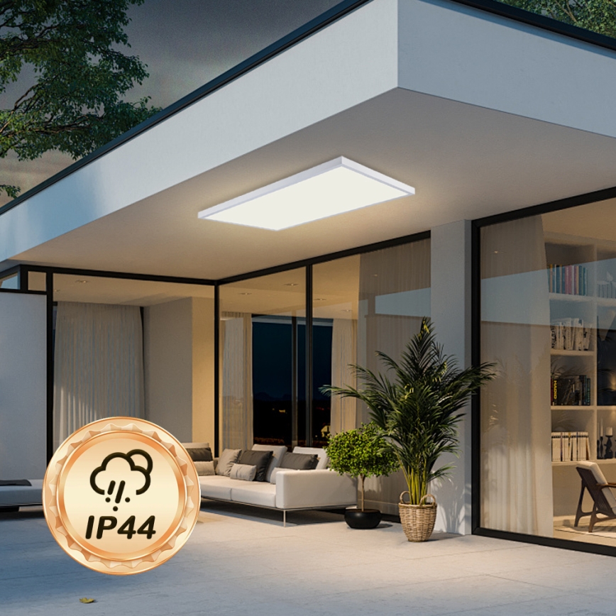 Brilagi - Ρυθμιζόμενο LED φωτιστικό οροφής για μπάνιο FRAME SMART LED/96W/230V 120x60 cm 3000-6000K IP44 λευκό + τηλεχειριστήριο