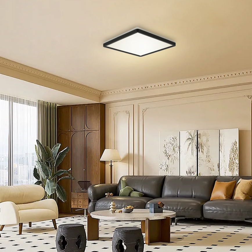 Brilagi - LED Φωτιστικό με ρύθμιση φωτεινότητας, αισθητήρα κίνησης και λυκόφωτος ULTRA SLIM LED/18W/230V 30x30 cm + τηλεχειριστήριο