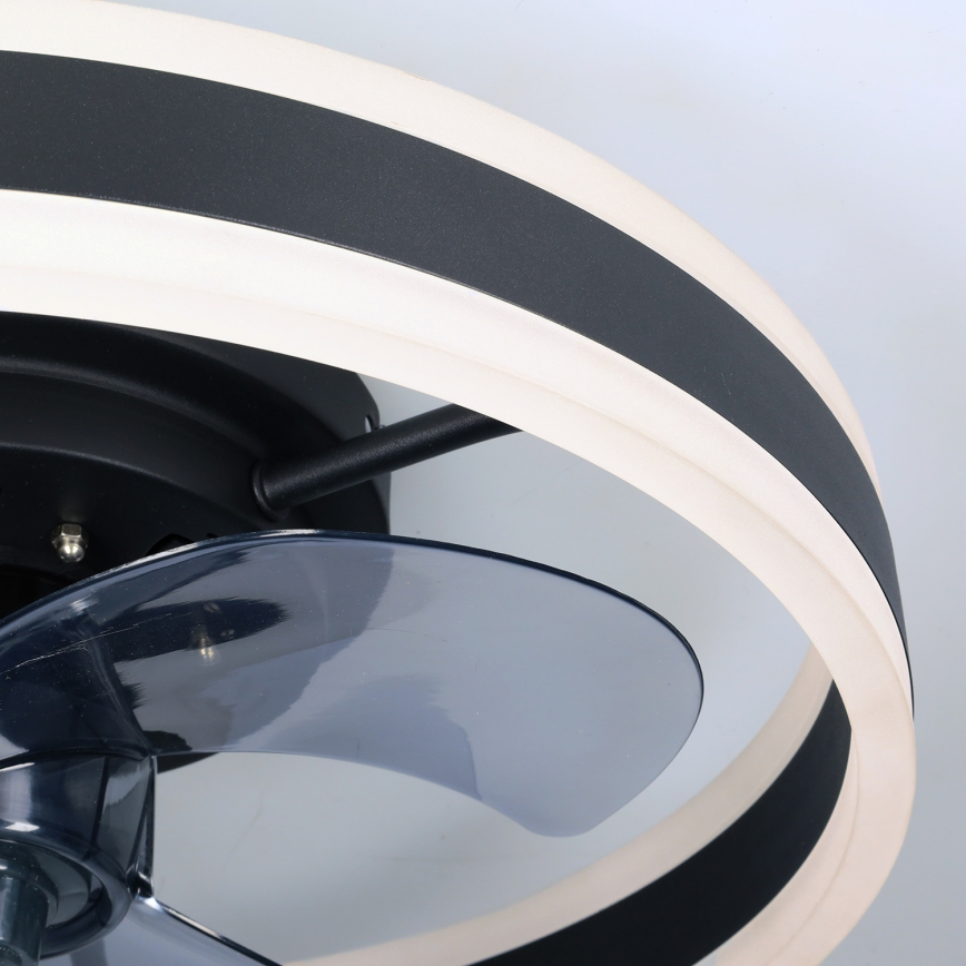 Brilagi - Ρυθμιζόμενο LED φωτιστικό οροφής με ανεμιστήρα LED/30W/230V 3000-6500K μαύρο + τηλεχειριστήριο