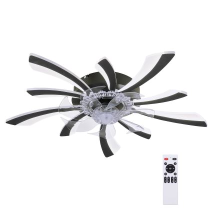 Brilagi - Ρυθμιζόμενο LED φωτιστικό οροφής με ανεμιστήρα LED/50W/230V 3000-6500K μαύρο + τηλεχειριστήριο