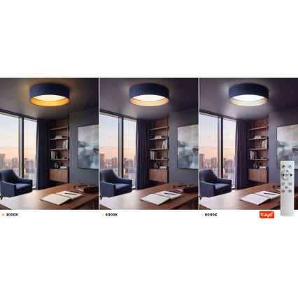 Brilagi - Ρυθμιζόμενο LED φωτιστικό οροφής VELVET SMARTIX STARS LED/36W/230V 3000-6000K Ø 55 cm μπλε/χρυσό Wi‑Fi Tuya Beacon + τηλεχειριστήριο