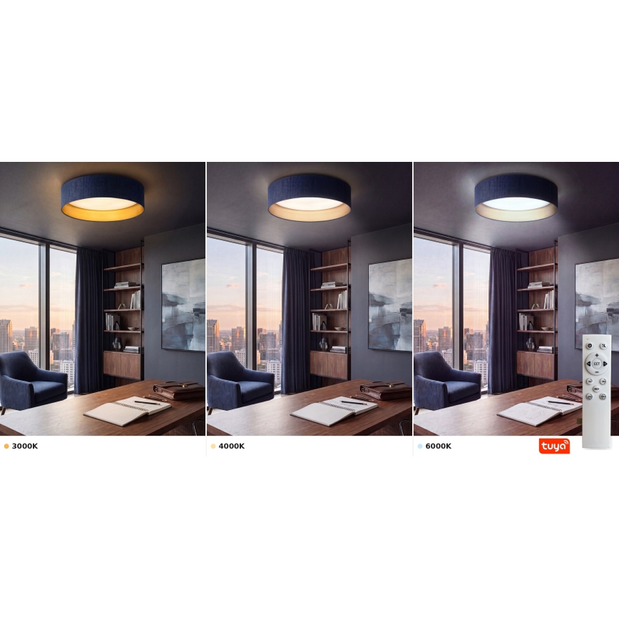 Brilagi - Ρυθμιζόμενο LED φωτιστικό οροφής VELVET SMARTIX STARS LED/36W/230V 3000-6000K Ø 55 cm μπλε/χρυσό Wi‑Fi Tuya Beacon + τηλεχειριστήριο