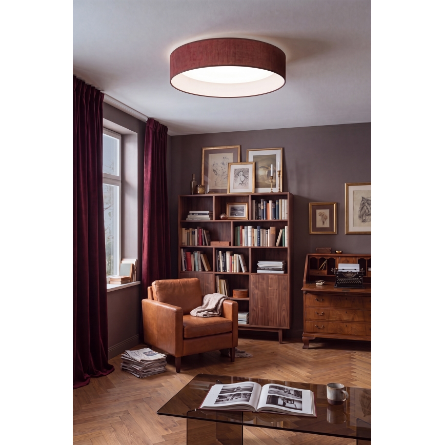 Brilagi - LED ρυθμιζόμενο φωτιστικό οροφής VELVET SMARTIX STARS LED/36W/230V 3000–6000K Ø 55 cm μπορντό Wi‑Fi Tuya Beacon + τηλεχειριστήριο