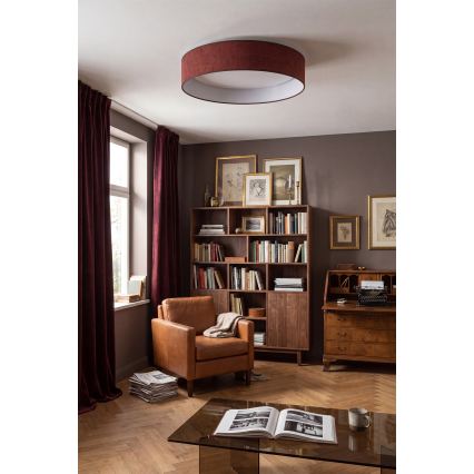 Brilagi - LED ρυθμιζόμενο φωτιστικό οροφής VELVET SMARTIX STARS LED/36W/230V 3000–6000K Ø 55 cm μπορντό Wi‑Fi Tuya Beacon + τηλεχειριστήριο