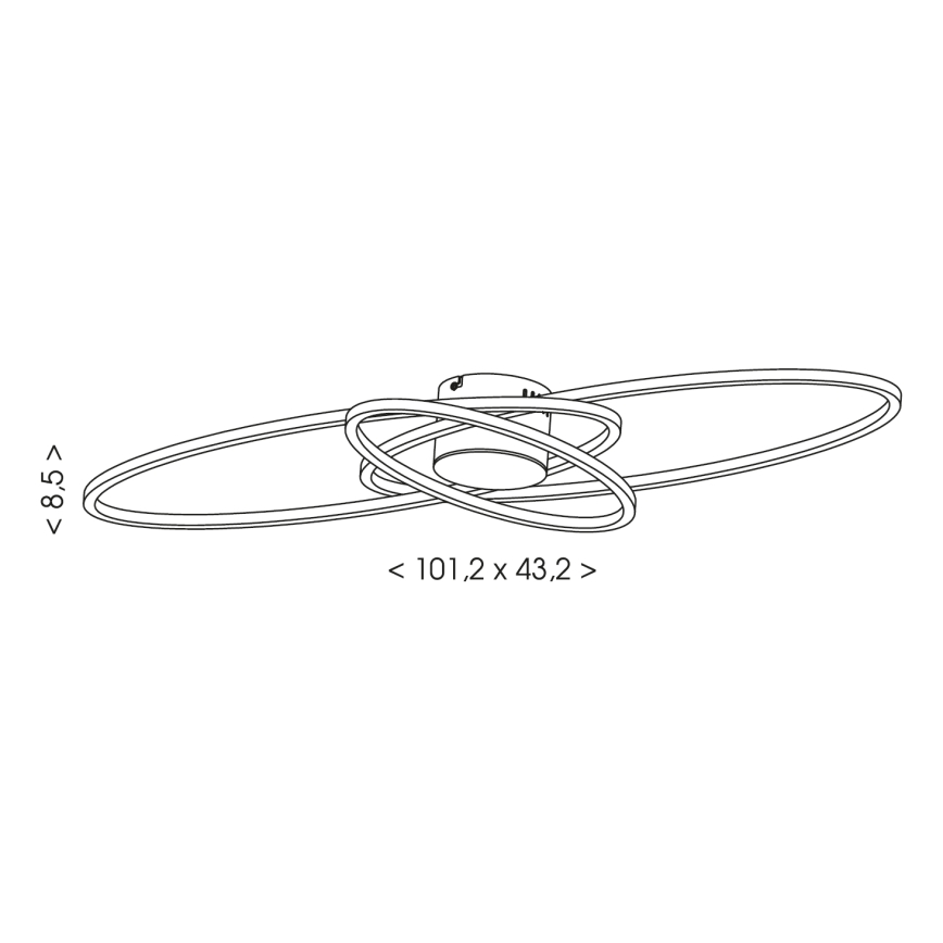 Brilagi - LED Ρυθμιζόμενο φωτιστικό οροφής APOLLO LED/58W/230V 3000-6500K 43,2x101,2 cm ματ χρώμιο + τηλεχειριστήριο