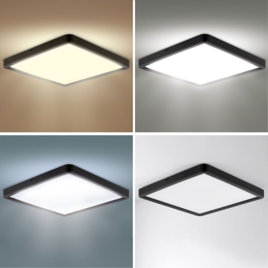 Brilagi - Ρυθμιζόμενο LED φωτιστικό οροφής ESTELA SQUARE LED/36W/230V 3000-6500K 31x31 cm μαύρο + τηλεχειριστήριο