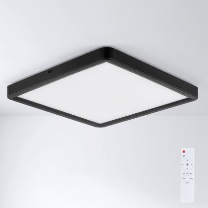 Brilagi - Ρυθμιζόμενο LED φωτιστικό οροφής ESTELA SQUARE LED/36W/230V 3000-6500K 31x31 cm μαύρο + τηλεχειριστήριο