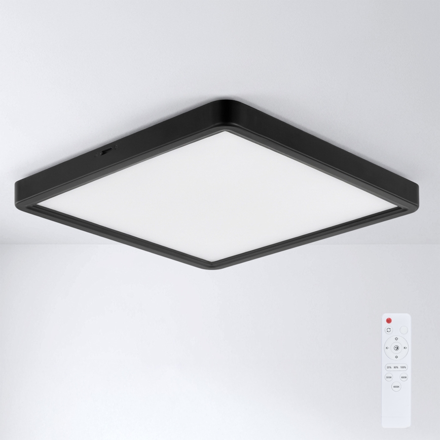 Brilagi - Ρυθμιζόμενο LED φωτιστικό οροφής ESTELA SQUARE LED/36W/230V 3000-6500K 31x31 cm μαύρο + τηλεχειριστήριο