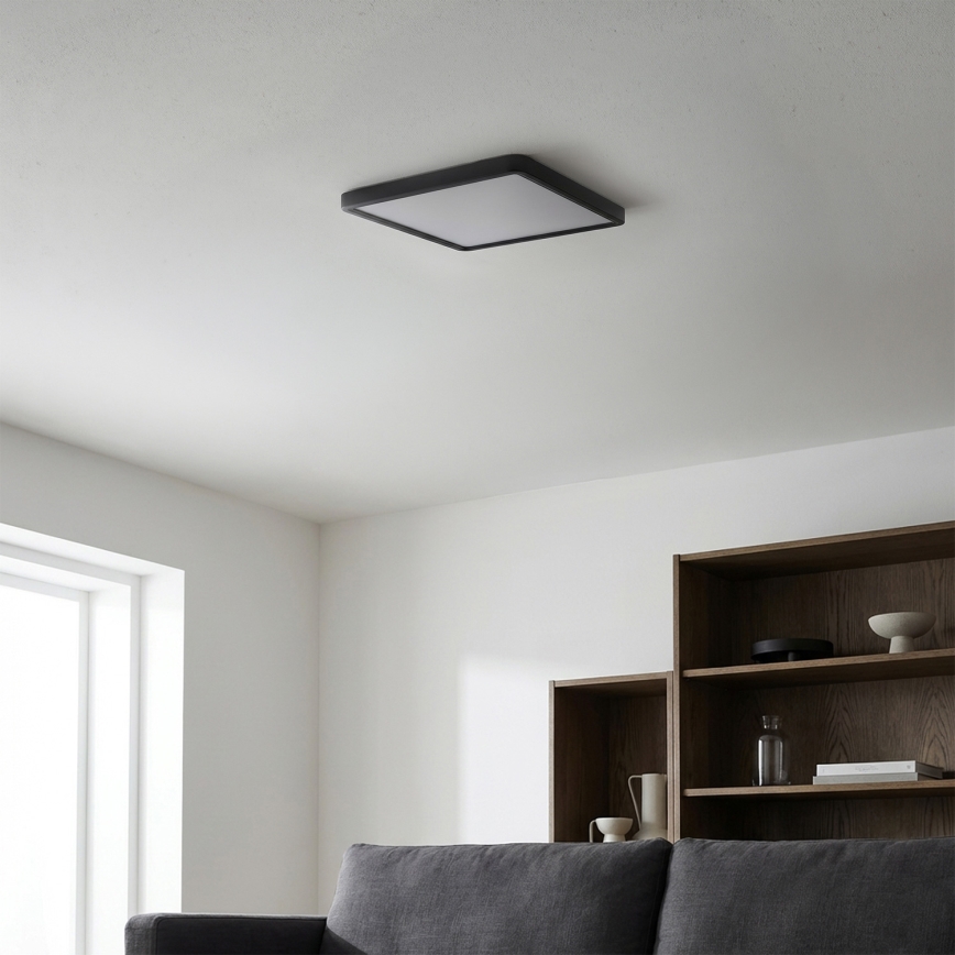 Brilagi - Ρυθμιζόμενο LED φωτιστικό οροφής ESTELA SQUARE LED/36W/230V 3000-6500K 31x31 cm μαύρο + τηλεχειριστήριο