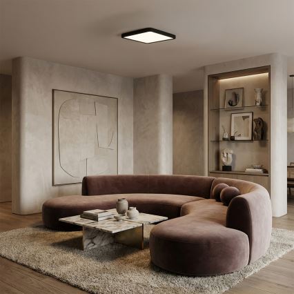 Brilagi - Ρυθμιζόμενο LED φωτιστικό οροφής ESTELA SQUARE LED/36W/230V 3000-6500K 31x31 cm μαύρο + τηλεχειριστήριο