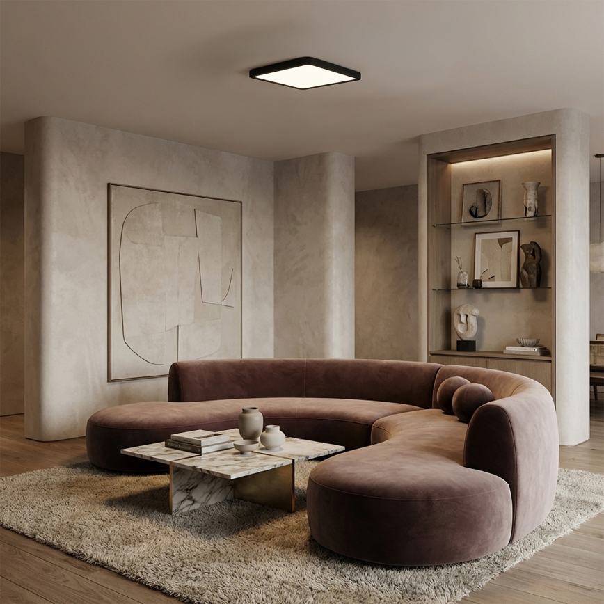 Brilagi - Ρυθμιζόμενο LED φωτιστικό οροφής ESTELA SQUARE LED/36W/230V 3000-6500K 31x31 cm μαύρο + τηλεχειριστήριο