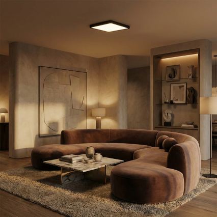Brilagi - Ρυθμιζόμενο LED φωτιστικό οροφής ESTELA SQUARE LED/36W/230V 3000-6500K 31x31 cm μαύρο + τηλεχειριστήριο