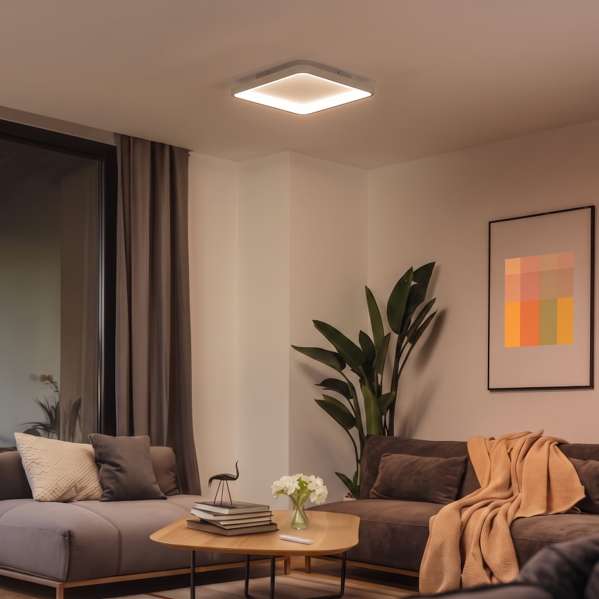 BRILAGI - LED Ρυθμιζόμενο φωτιστικό οροφής FALCON SLIM LED/50W/230V 3000-6500K 50x50 cm λευκό/μπεζ + με τηλεχειριστήριο