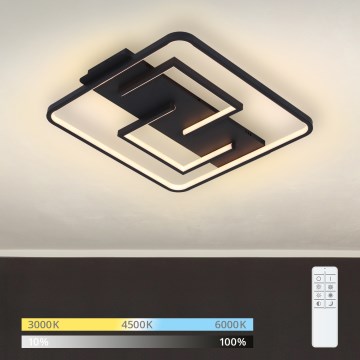 Brilagi - LED ρυθμιζόμενο φωτιστικό οροφής FLARE LED/34W/230V 3000-6000K 48x48 cm μαύρο + τηλεχειριστήριο