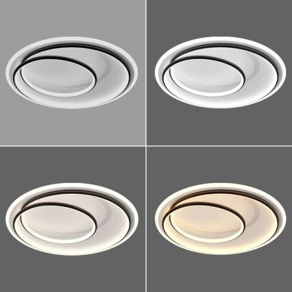 Brilagi - Ρυθμιζόμενο LED φωτιστικό οροφής FLARE LED/38W/230V 3000-6000K διάμ. 48 cm μαύρο/λευκό + τηλεχειριστήριο