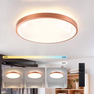 BRILAGI - LED Ρυθμιζόμενο φωτιστικό οροφής GLASS POOL DOUBLE LED/60W/230V διάμ. 50 cm χάλκινο + τηλεχειριστήριο
