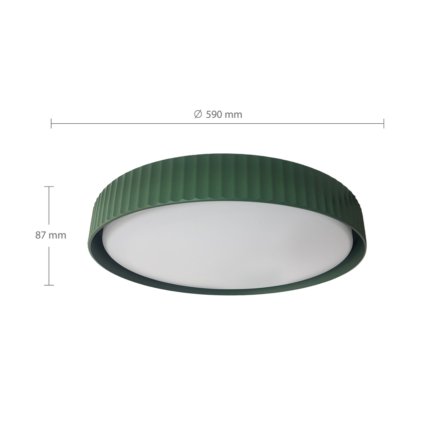 Brilagi - Ρυθμιζόμενο φωτιστικό οροφής LUCIA LED/60W/230V 3000-6500K διάμ. 59 cm πράσινο + τηλεχειριστήριο