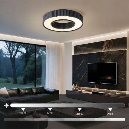 Brilagi - Ρυθμιζόμενο LED φωτιστικό οροφής LUMIX LED/48W/230V 3000-6000K μαύρο Ø 50 cm + τηλεχειριστήριο